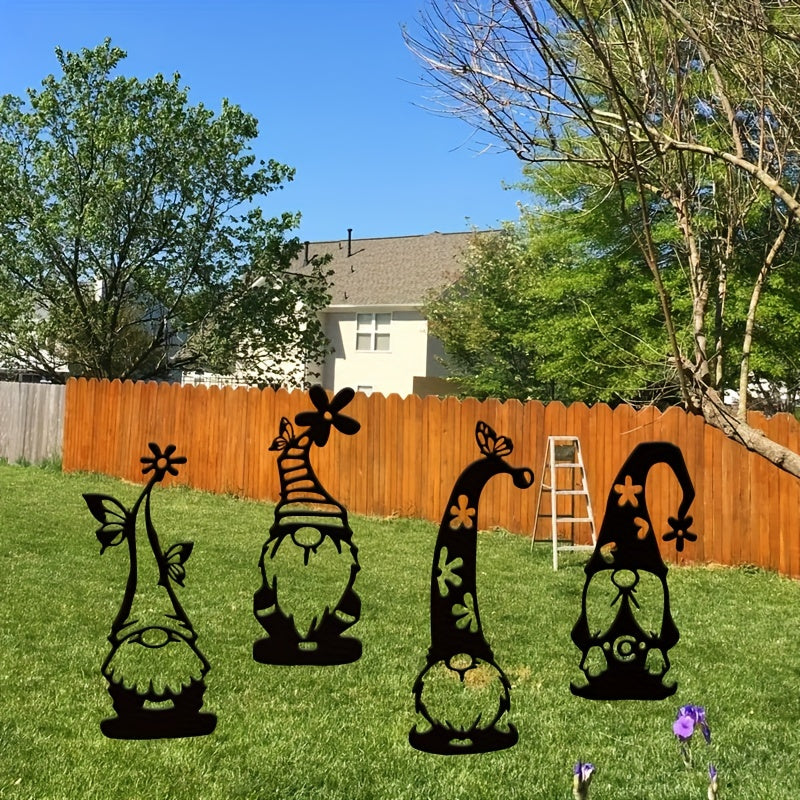 Ensemble de 4 pièces | Décor de Noël en acier festif pour le jardin