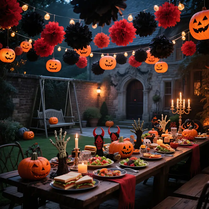 Ensemble de lanternes en papier ShadowGlow Halloween – 13 pièces décoration de citrouille et bouquets de ballons