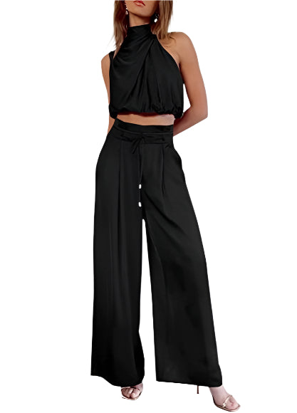 Léna - Ensemble d'été pour femmes Débardeur sans manches et pantalon à jambe large