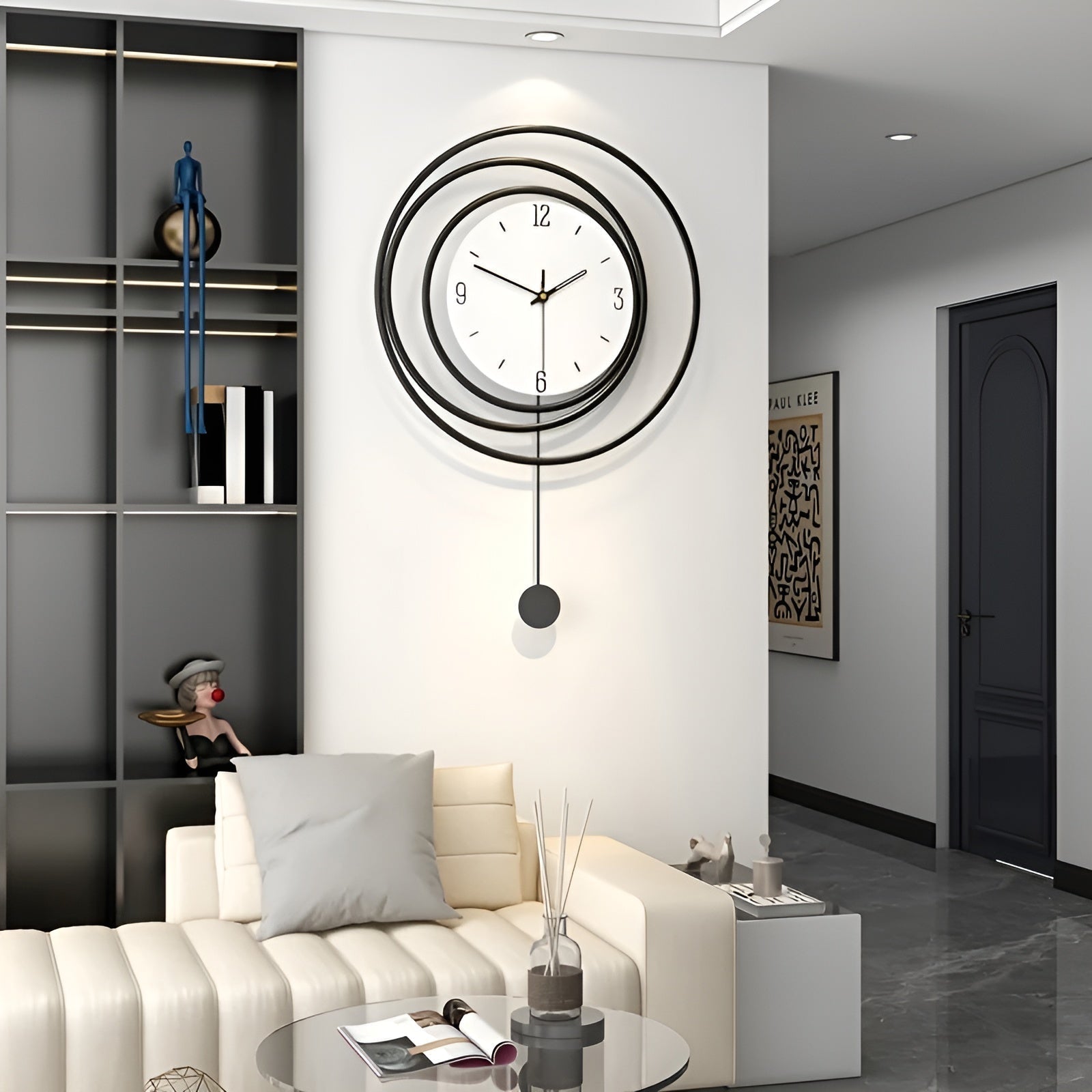 SilentGlow – Horloge ronde minimaliste avec chiffres clairs et mouvement silencieux