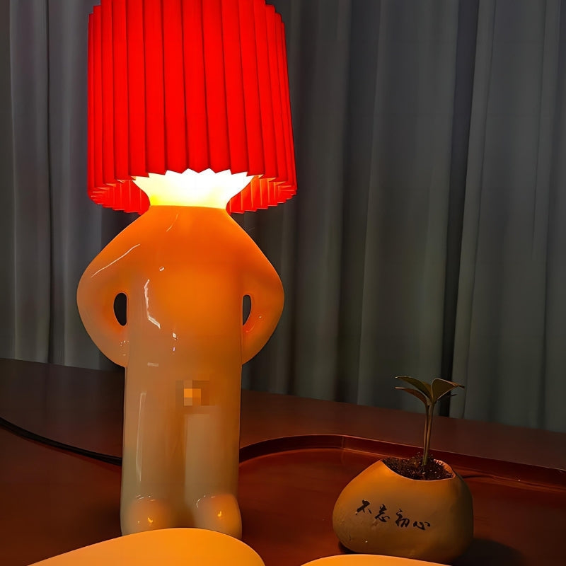 WhimsiGlow - Lampe Figure avec Abat-jour Plissé Personnalité