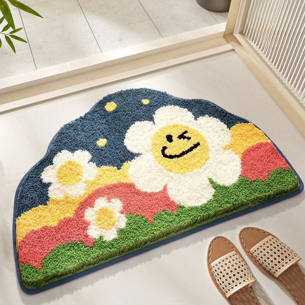 BlossomDuo - Tapis de sol à motifs floraux artistiques