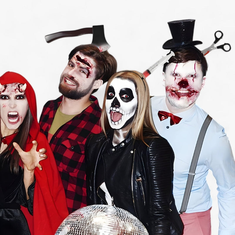 Headband Halloween GothicGlow – Style gothique sombre pour fêtes d'épouvante