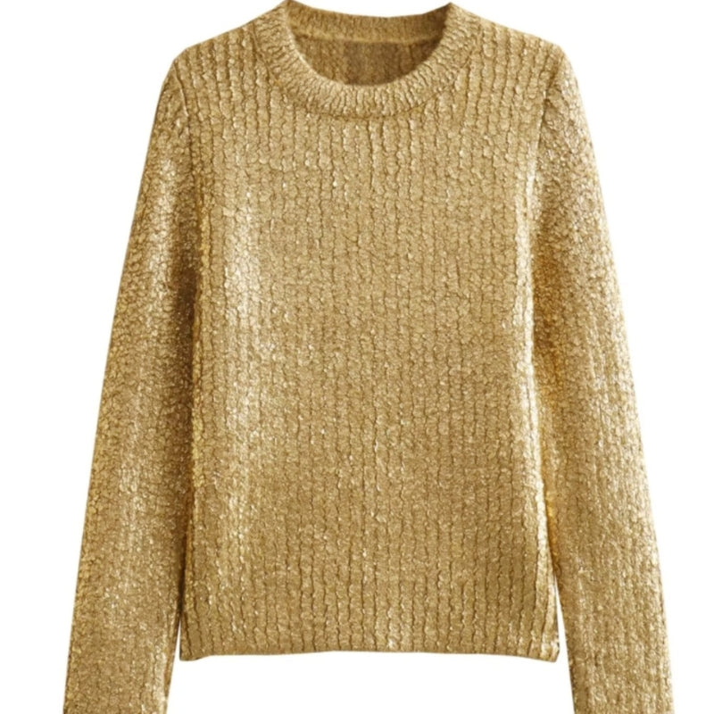 Maja - Pull classique à col rond avec manches longues pour femmes