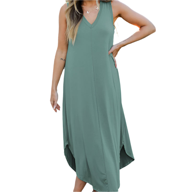 Claudette - Robe sans manches avec décolleté en V