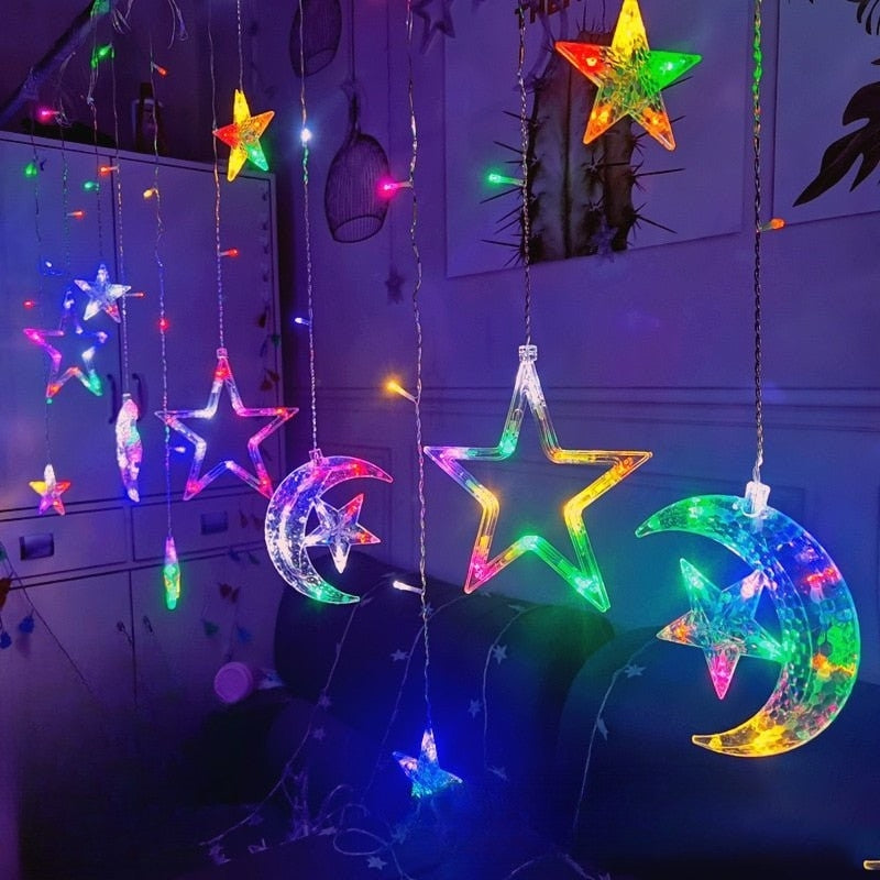 GlowVista - Rideau lumineux LED avec plusieurs formes et couleurs