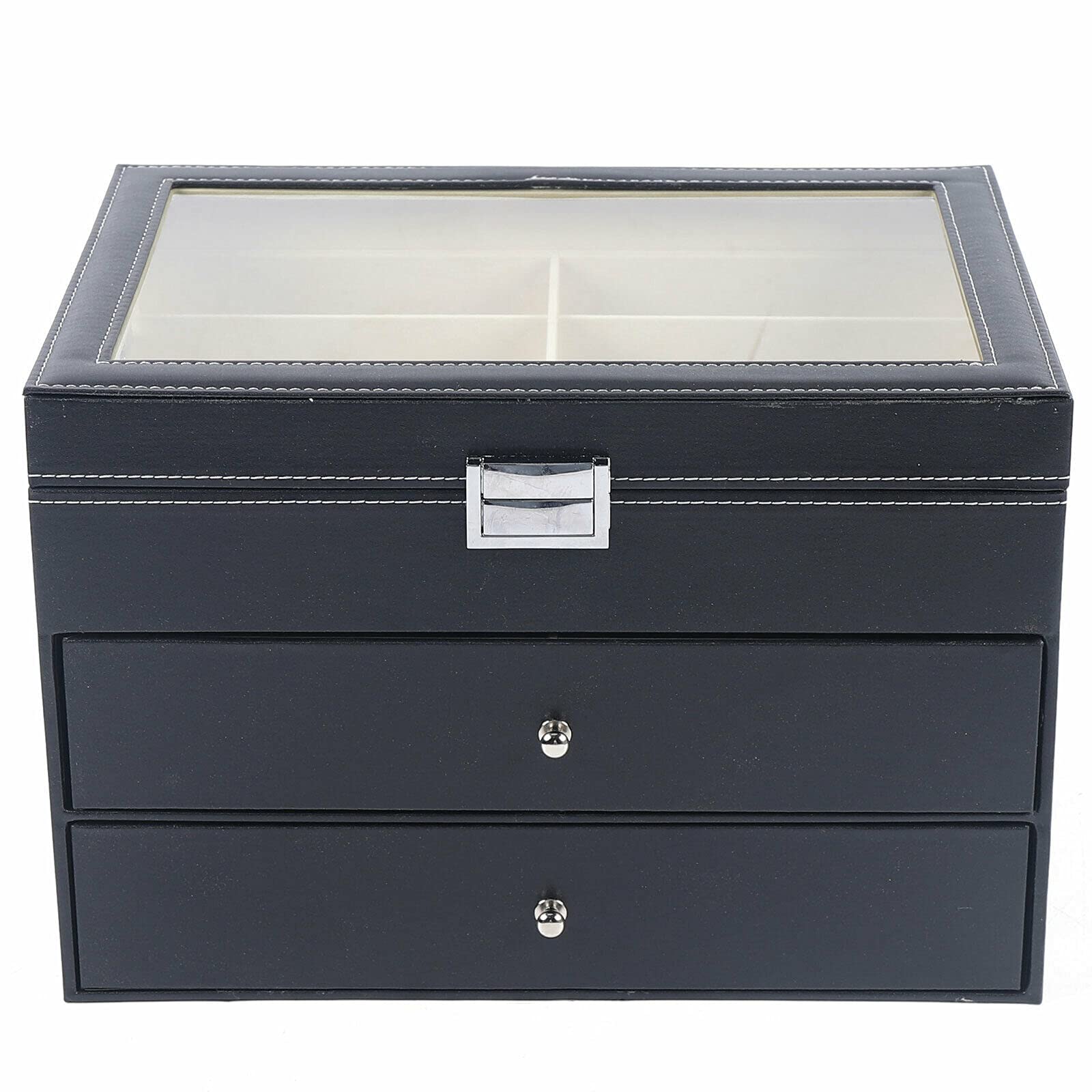 LumeStor Boîte de Rangement – Design Élégant à 3 Niveaux avec Compartiments Clairs