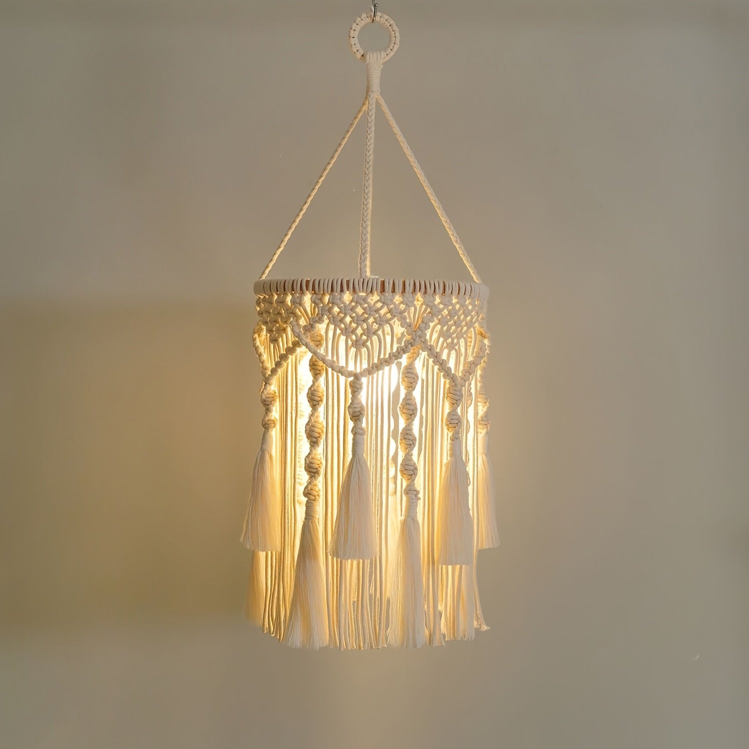 BohoGlow - Suspension en macramé tissée à la main