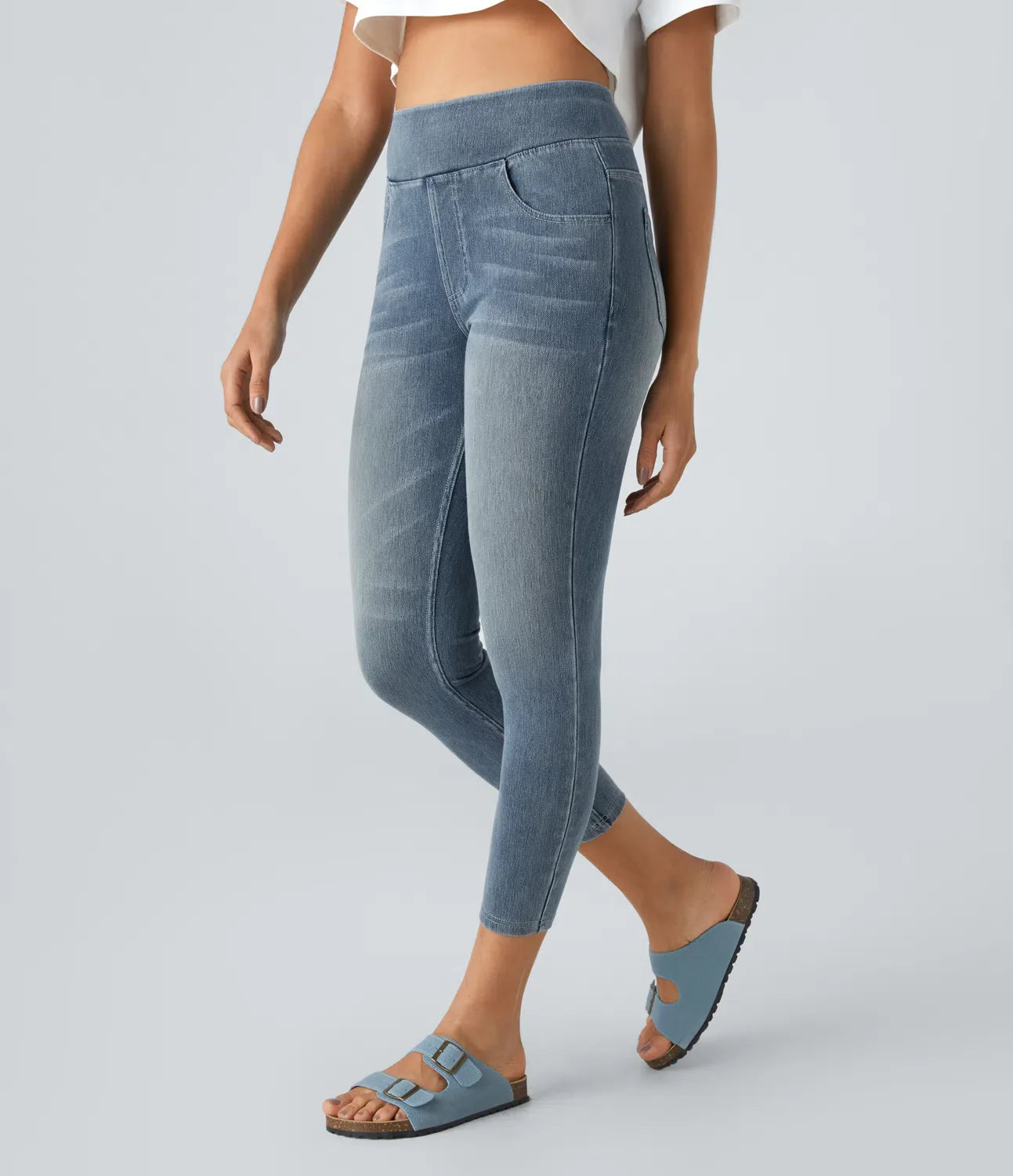 MagicFlex | Leggings décontractés en denim extensible à taille haute avec poche arrière
