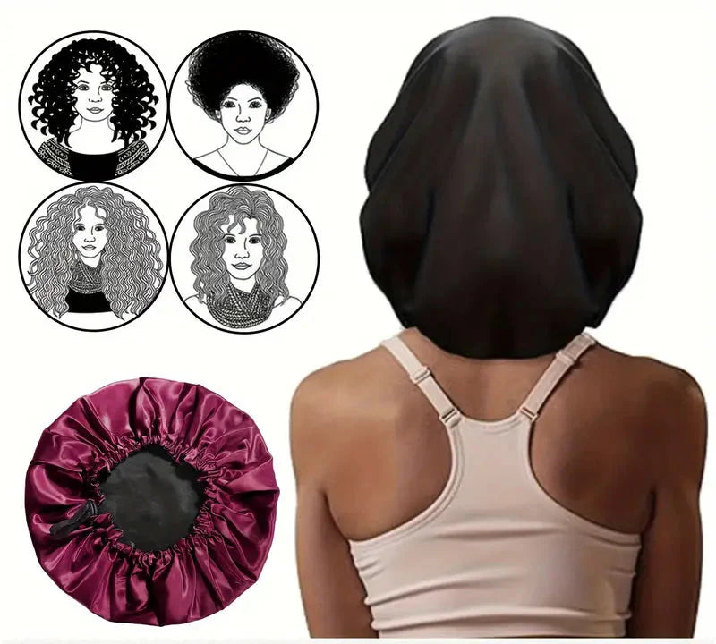 Sienna Satin Bonnet de Nuit – Réversible et Ajustable Turban de Sommeil | 1+1 Gratuit
