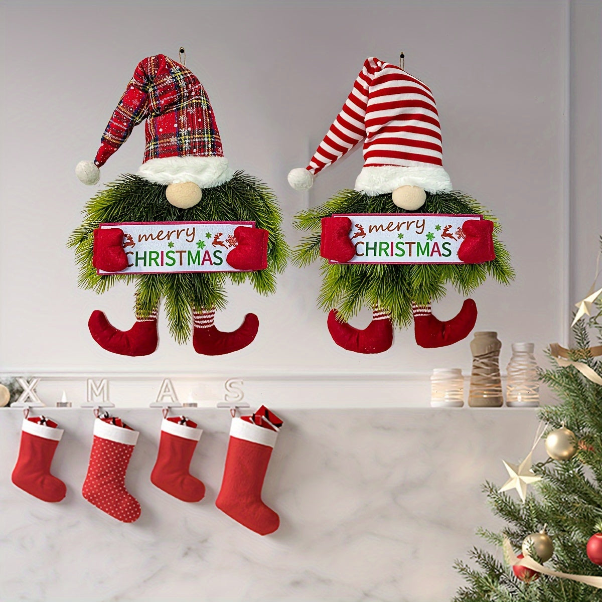 Couronne de porte de Noël Art Déco