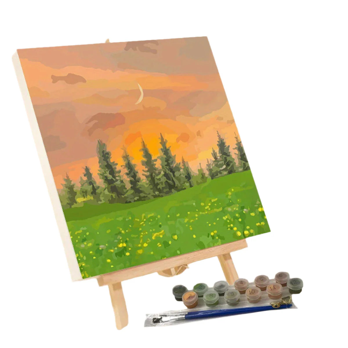 Ensemble de peinture DIY Fredfyldt Landskabs - Art en toile fait main avec pinceaux et peinture