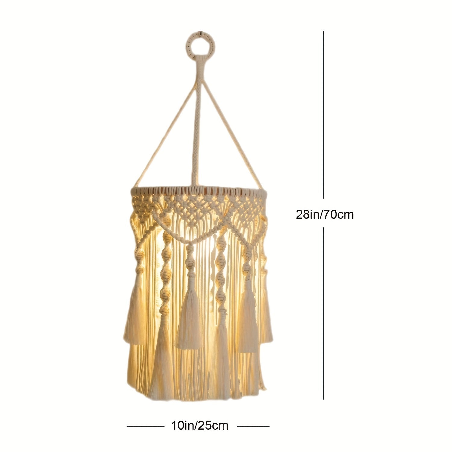 BohoGlow - Suspension en macramé tissée à la main
