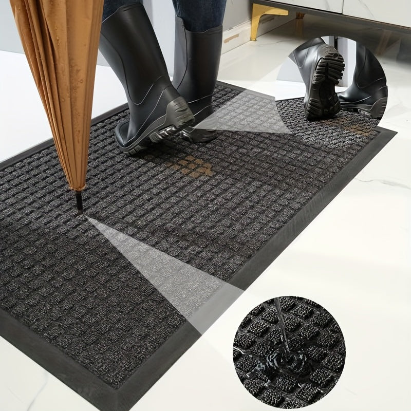 CleanStep – Tapis de porte élégant avec motif en treillis pour une belle entrée
