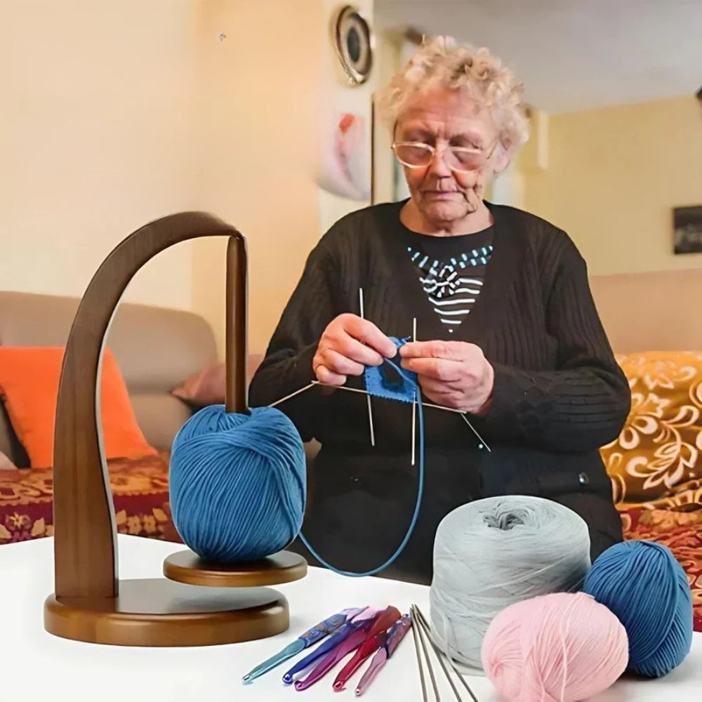 GarnSnur – Support de bobine rotatif avec base stable pour un rangement organisé de la laine