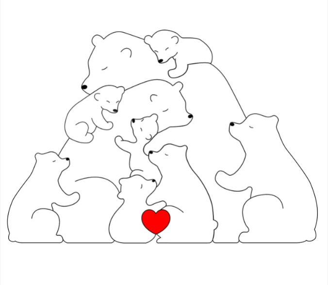 Collection CuddleBears - Coffret cadeau en bois fabriqué à la main