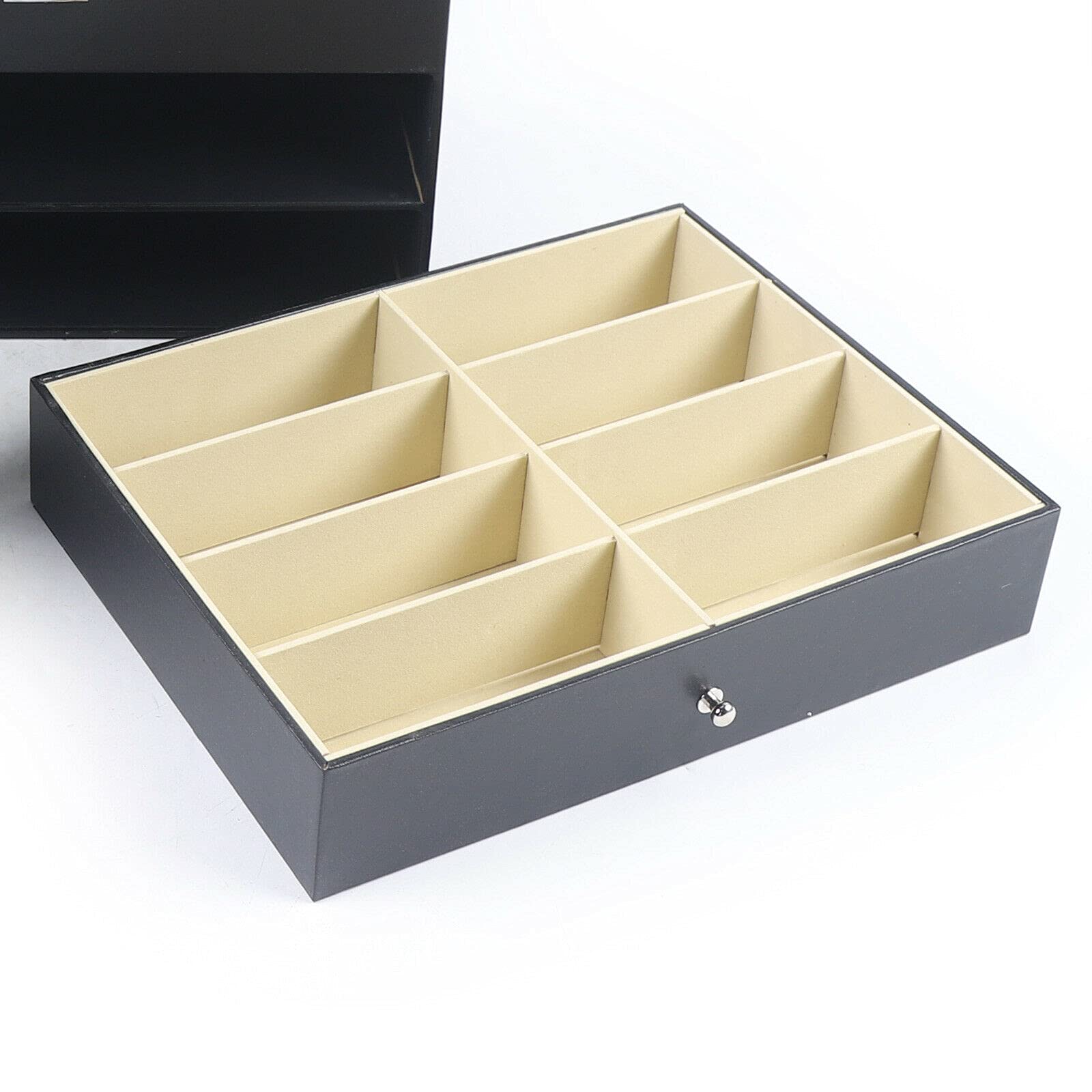 LumeStor Boîte de Rangement – Design Élégant à 3 Niveaux avec Compartiments Clairs