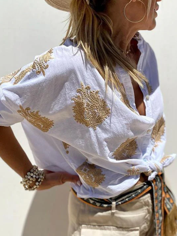 Sofia Blouse Pufærmet avec Imprimé Unique et Design Élégant