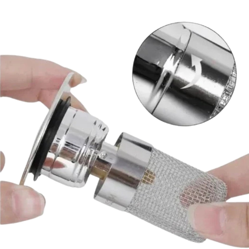 Filtre KlarStrøm avec attrape-cheveux pour évacuations de cuisine et de salle de bain