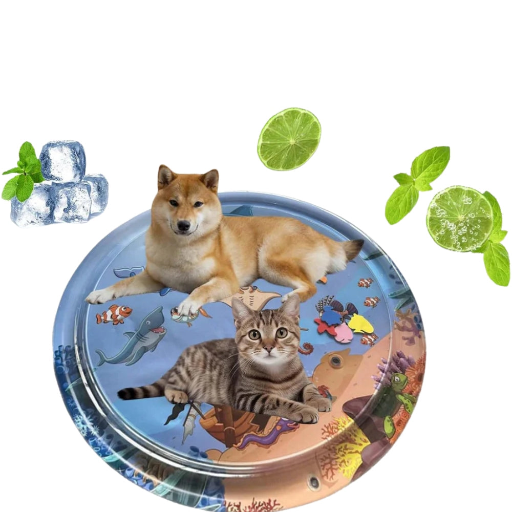 AquaPaw - Tapis de baignade gonflable pour animaux de compagnie avec jouet interactif résistant aux griffes