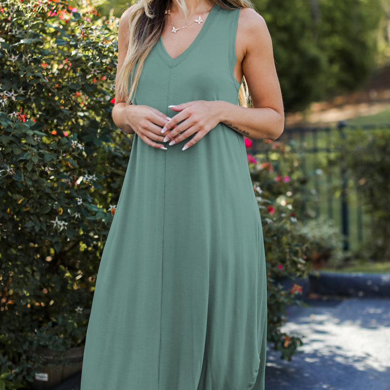 Claudette - Robe sans manches avec décolleté en V