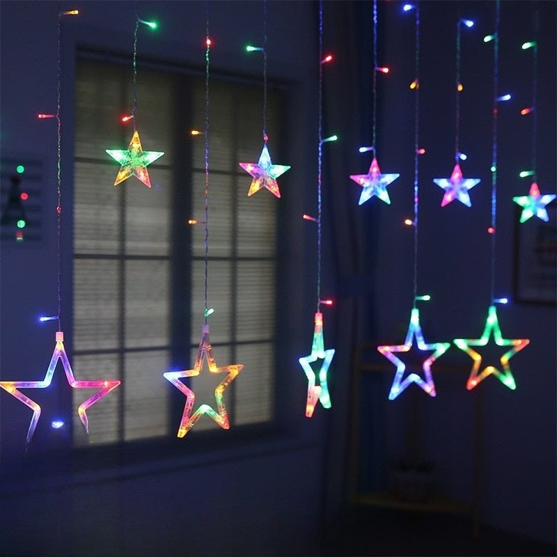 GlowVista - Rideau lumineux LED avec plusieurs formes et couleurs