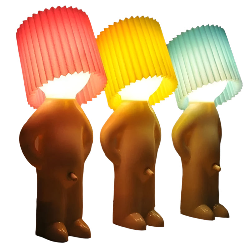 WhimsiGlow - Lampe Figure avec Abat-jour Plissé Personnalité