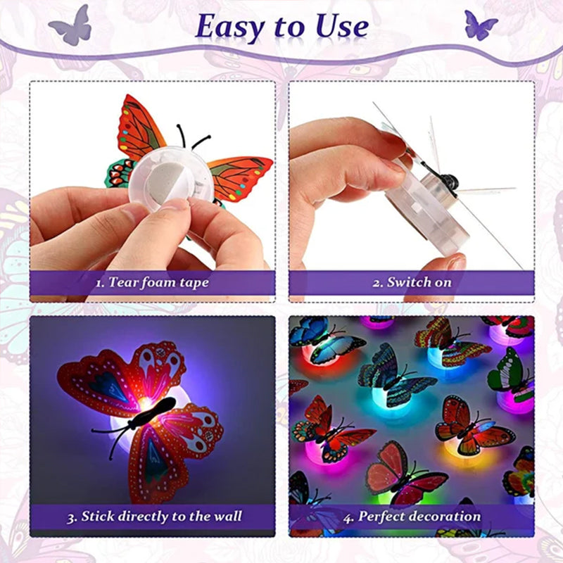 LumiWings - 3D LED papillons colorés veilleuse
