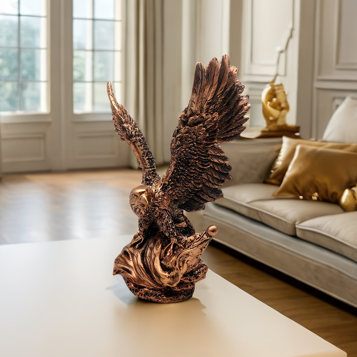AeroGlide Statue d'Aigle Majestueux – Décoration Imposante avec des Ailes Déployées