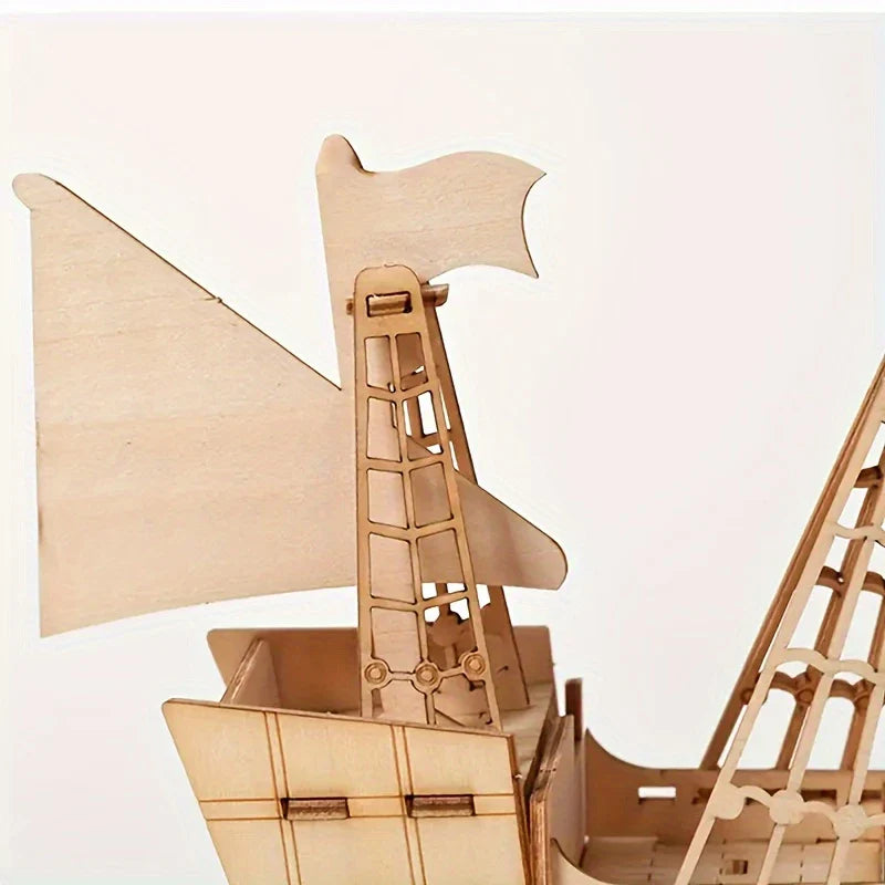 SailCraft 3D DIY Modèle de Puzzle de Bateau en Bois à Monter Soi-Même – Ensemble de Décoration pour la Maison et le Bureau
