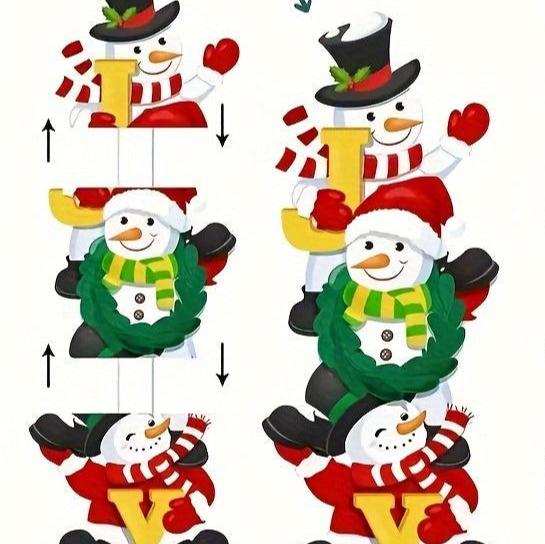 Ensemble de 3 panneaux de jardin classiques de bonhommes de neige pour Noël