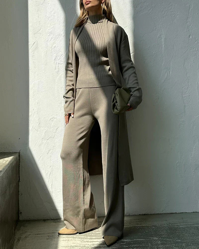 Ella - Ensemble sans manches, manteau long avec pantalon large