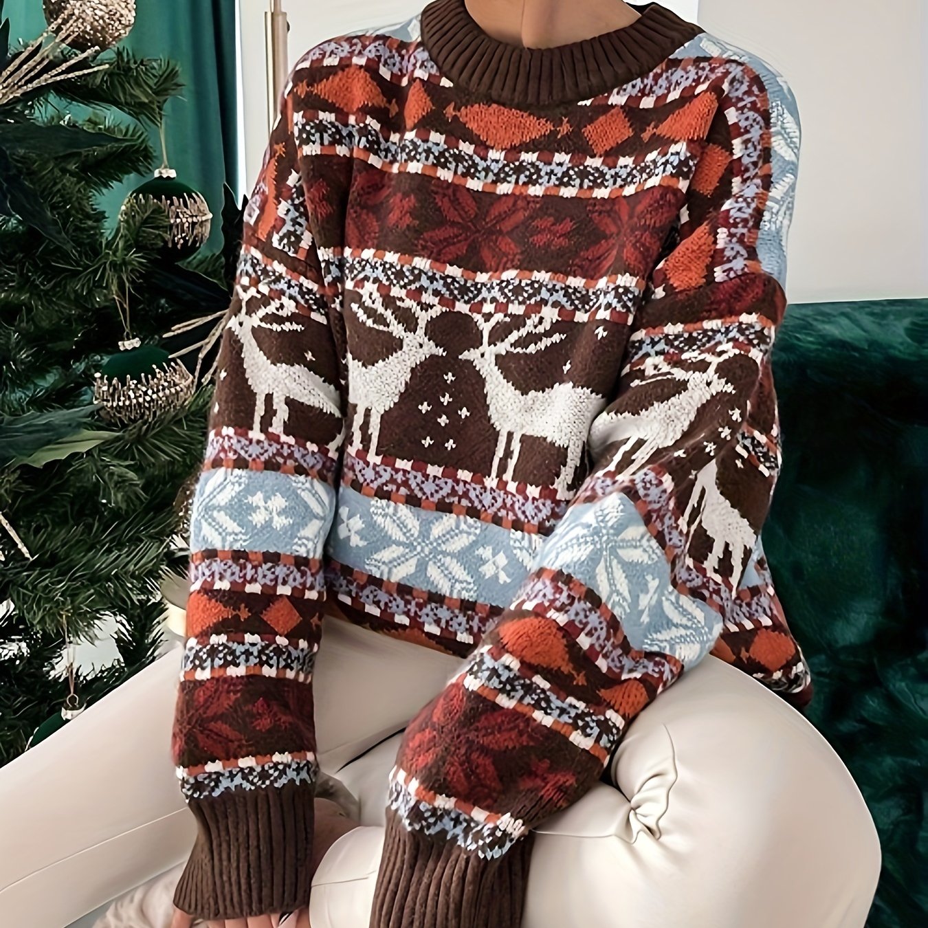 Pull à motif de Noël Cozy