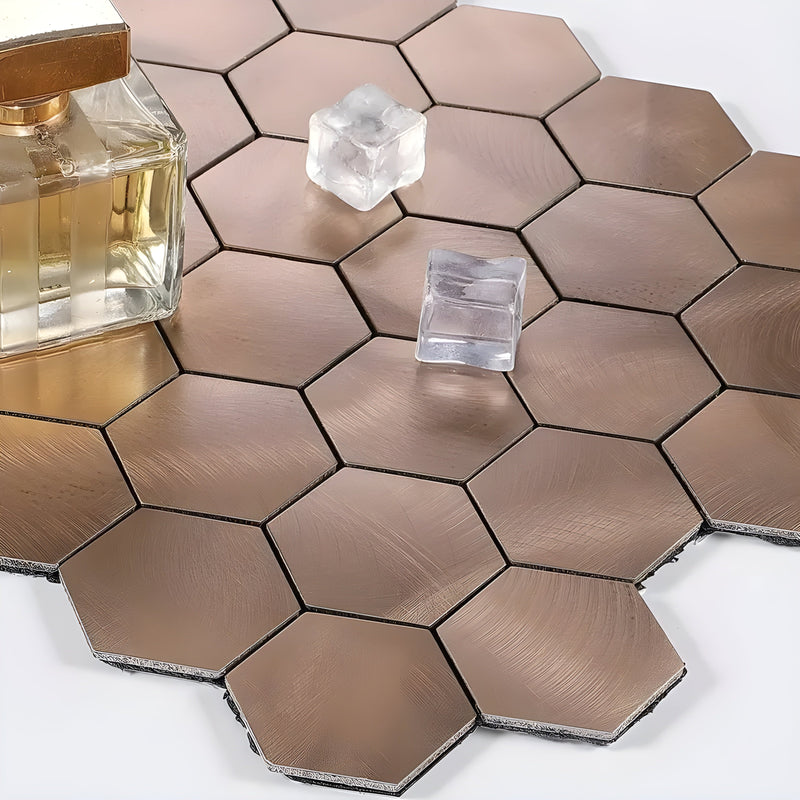 Carreaux hexagonaux autocollants stylés