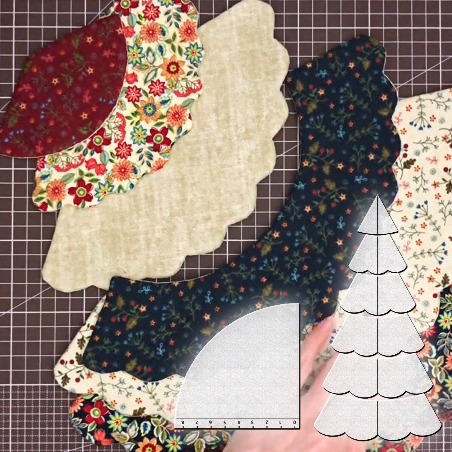 Ensemble de quilting d'arbre de Noël fait à la main