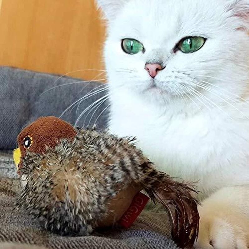Jouet pour chat - Oiseau qui piaule en simulation
