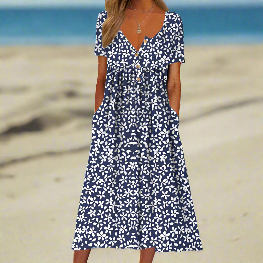 Nirvana - Robe midi à imprimé floral avec poches