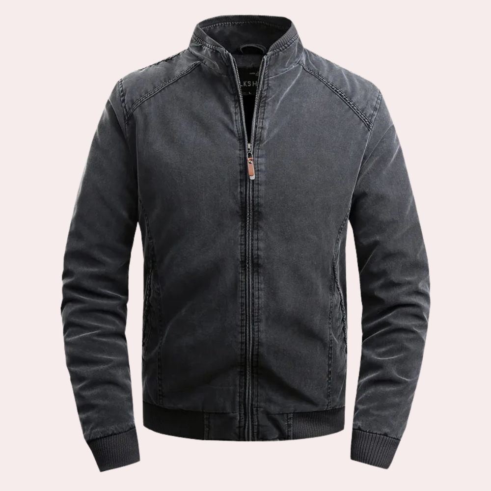 Marius - Veste zippée décontractée à col montant pour homme