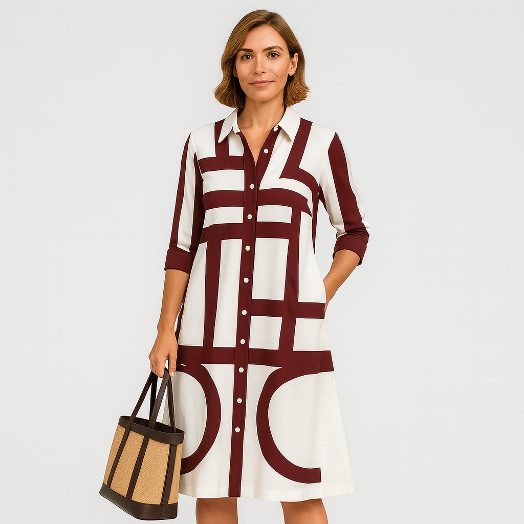 Alviora | Robe chemisier graphique urbaine Allure