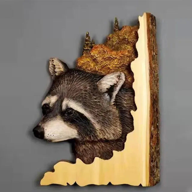 WildCraft - Décoration murale en bois sculpté d'animaux pour un intérieur rustique