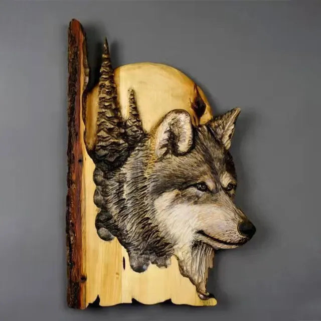 WildCraft - Décoration murale en bois sculpté d'animaux pour un intérieur rustique