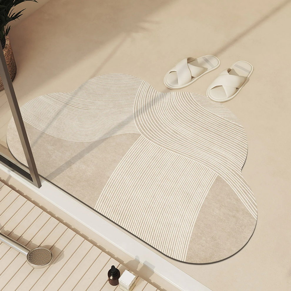 CloudWave - Tapis de sol décoratif à lignes ondulées abstraites