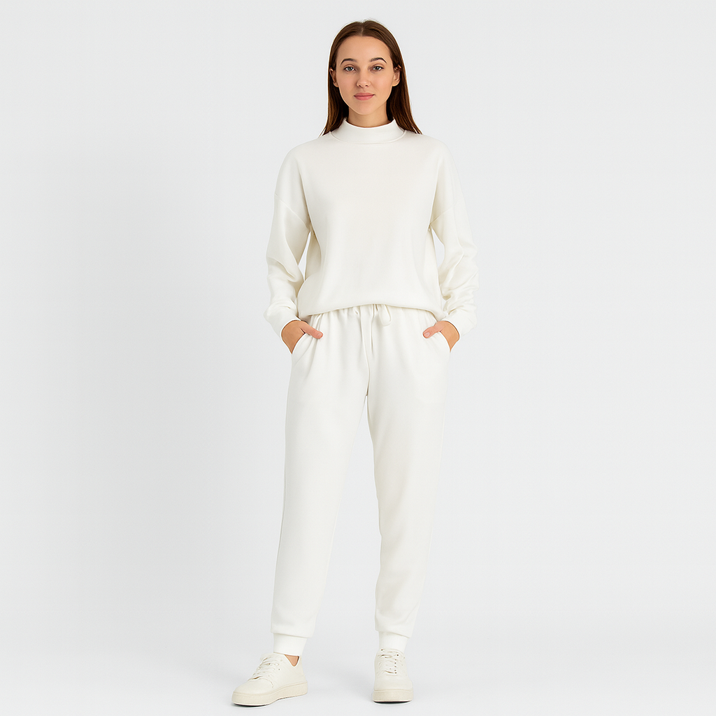 Aveline | Ensemble deux pièces femme : sweat-shirt à col roulé et pantalon