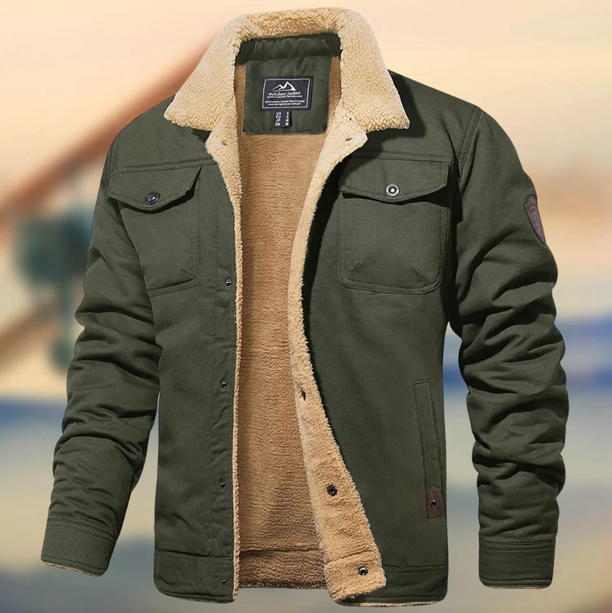 Veste d'hiver en polaire à boutons chauds Xander