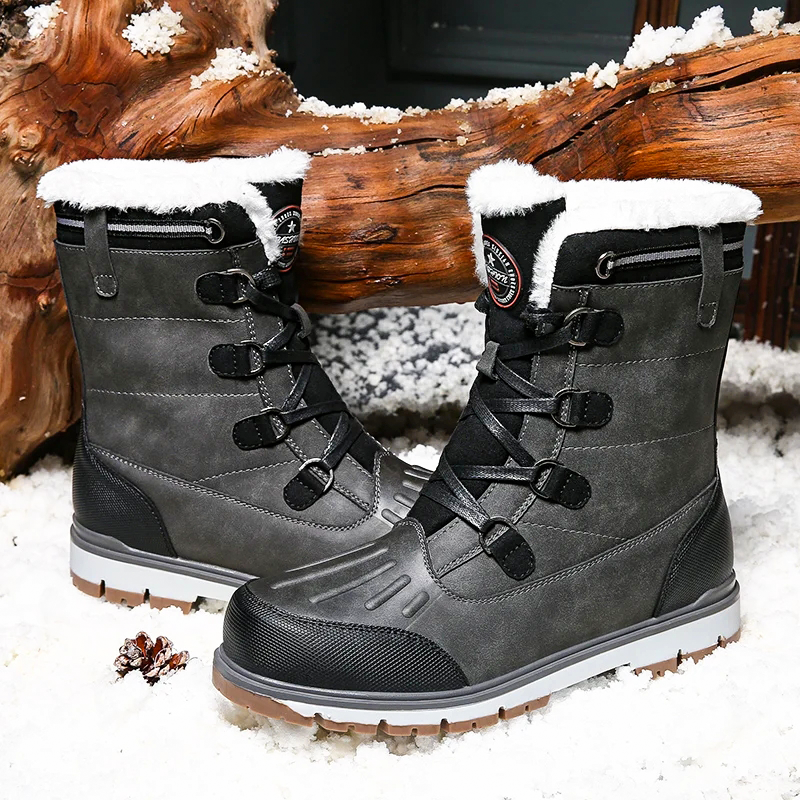 Steven - Bottes d'hiver chaudes en simili cuir avec doublure en fausse fourrure