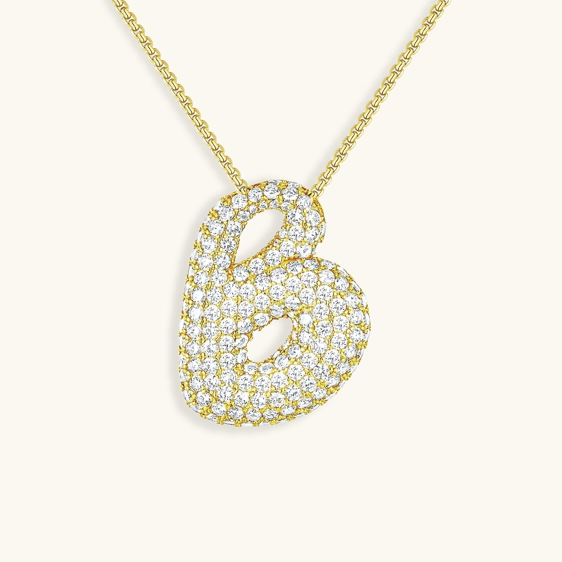 Collier LunaBubble Initial avec Look Diamant – Cadeau Personnel pour la Fête des Mères