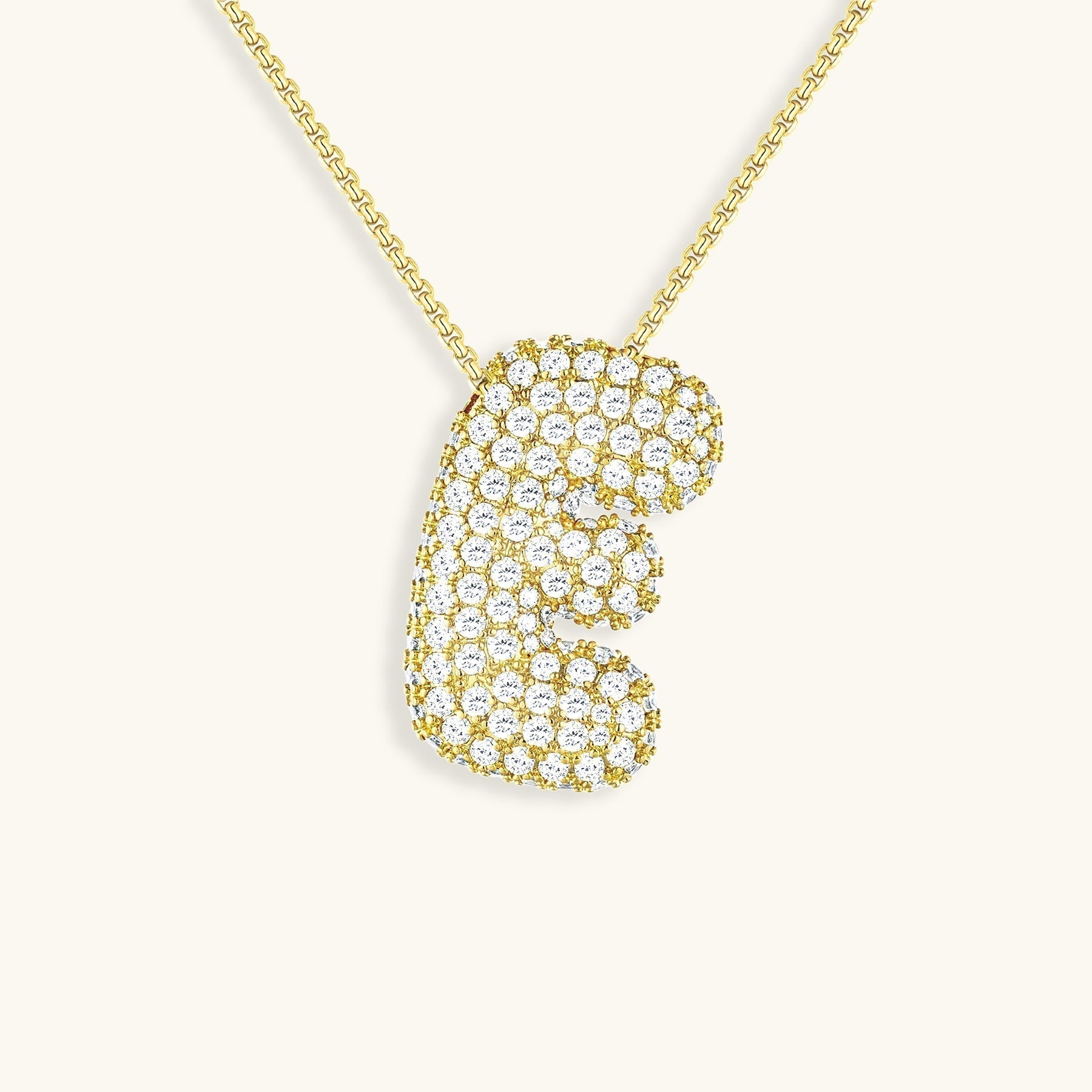 Collier LunaBubble Initial avec Look Diamant – Cadeau Personnel pour la Fête des Mères