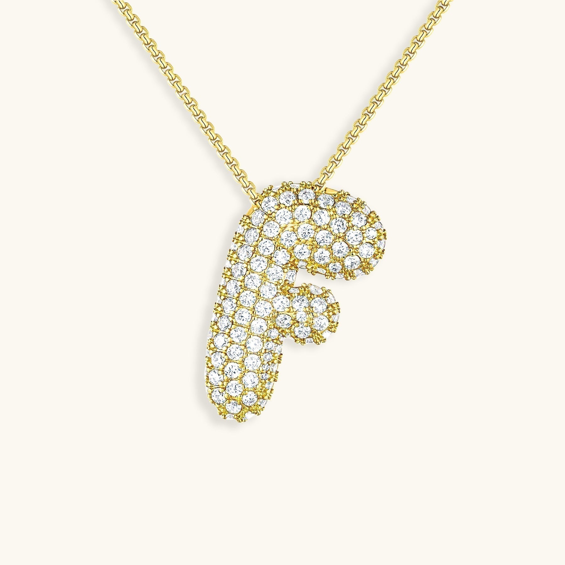 Collier LunaBubble Initial avec Look Diamant – Cadeau Personnel pour la Fête des Mères