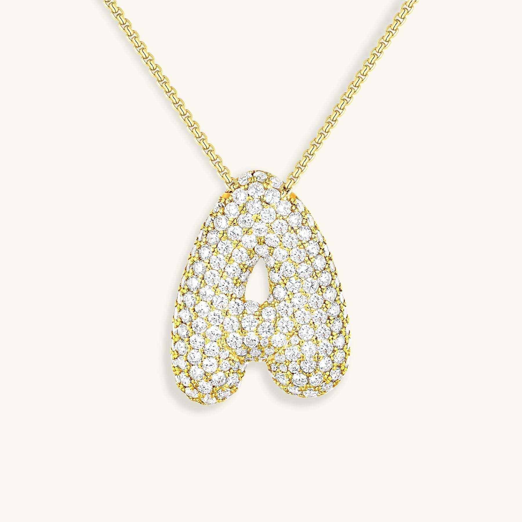 Collier LunaBubble Initial avec Look Diamant – Cadeau Personnel pour la Fête des Mères