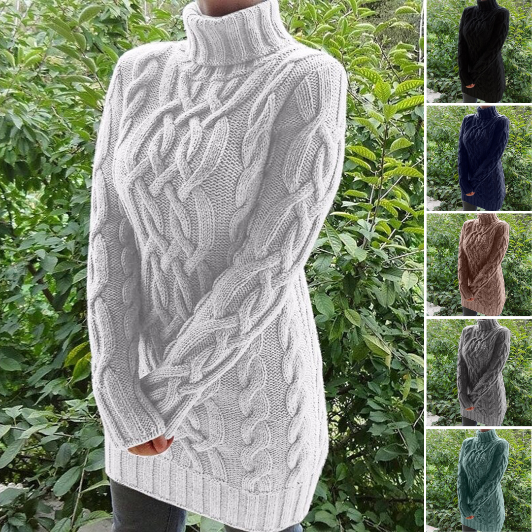 Lucia - Pull à col roulé en tricot torsadé